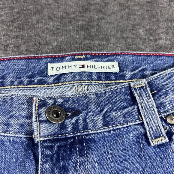 Vintage Tommy Hilfiger Jeans Womens 10 Blue Denim Wide Leg Baggy Y2K - Picture 4 of 14